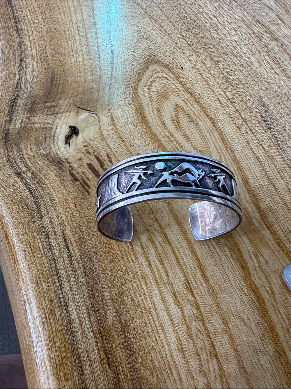 Native American Buffalo heartline cuff